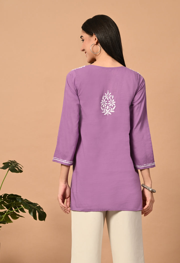 Lavender Premium Chikankari Kurti