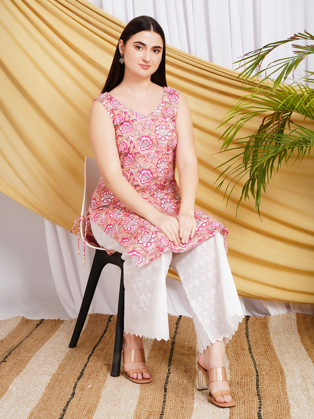 Gulabi Printed Pure Cotton Straight Kurta