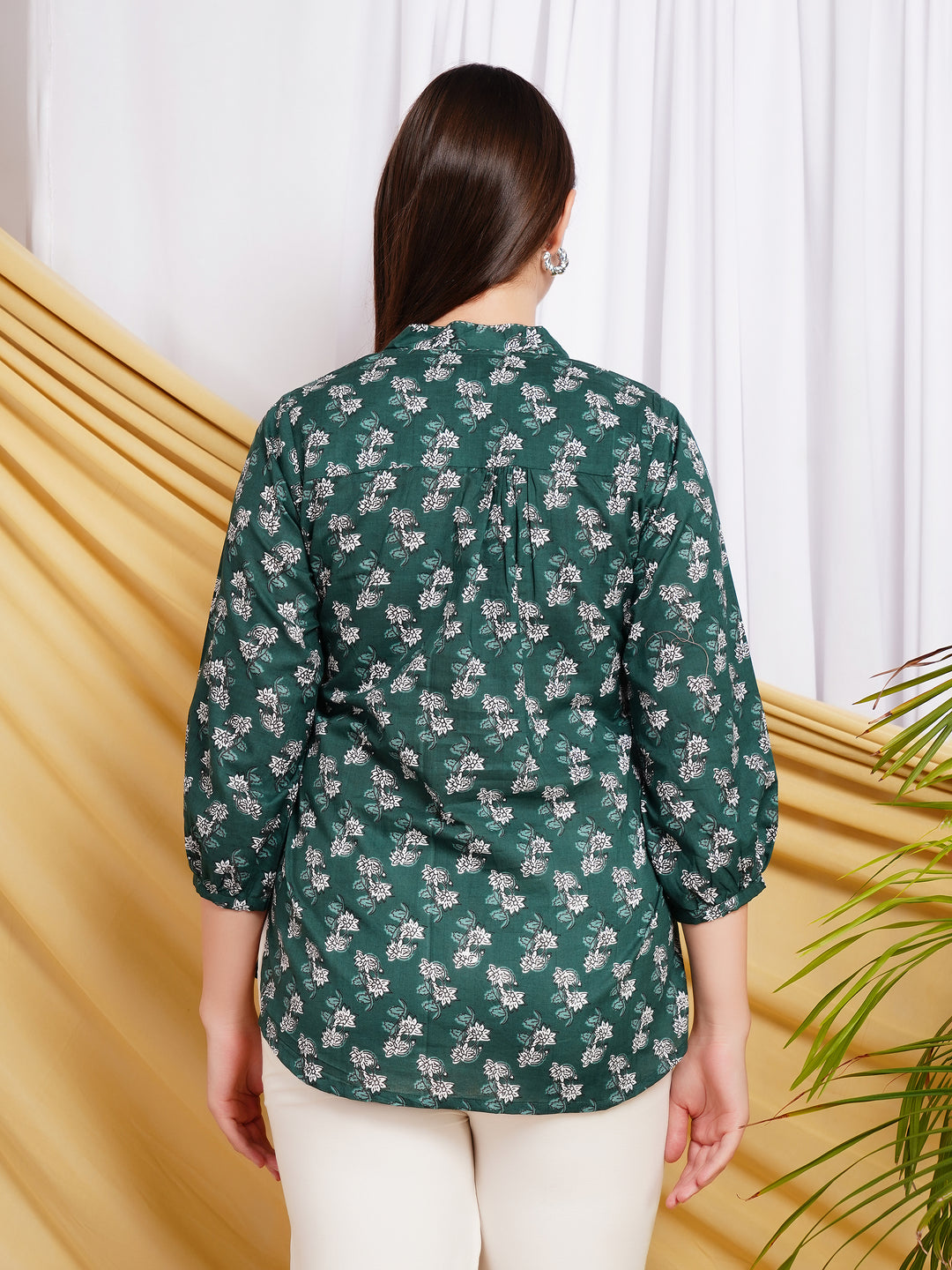 Aranya Ethnic Motif Printed Pure Cotton Top