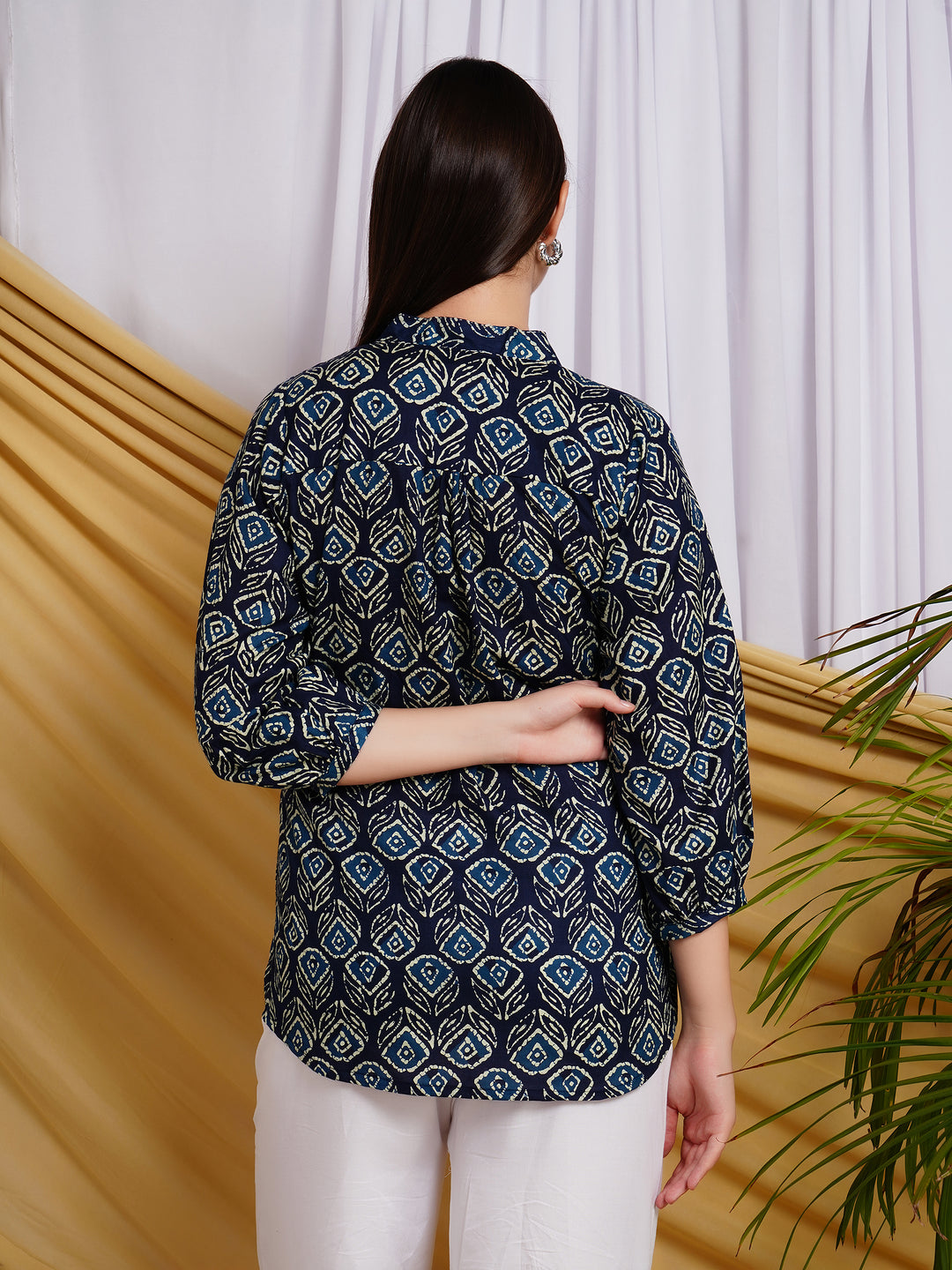 Nabh Ethnic Motif Printed Pure Cotton Top