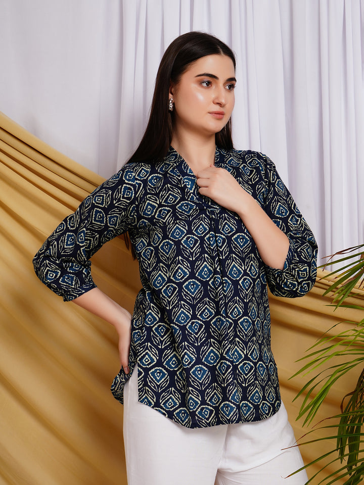 Nabh Ethnic Motif Printed Pure Cotton Top
