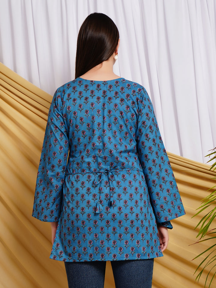 Tarang Printed Pure Cotton V-Neck Kurti