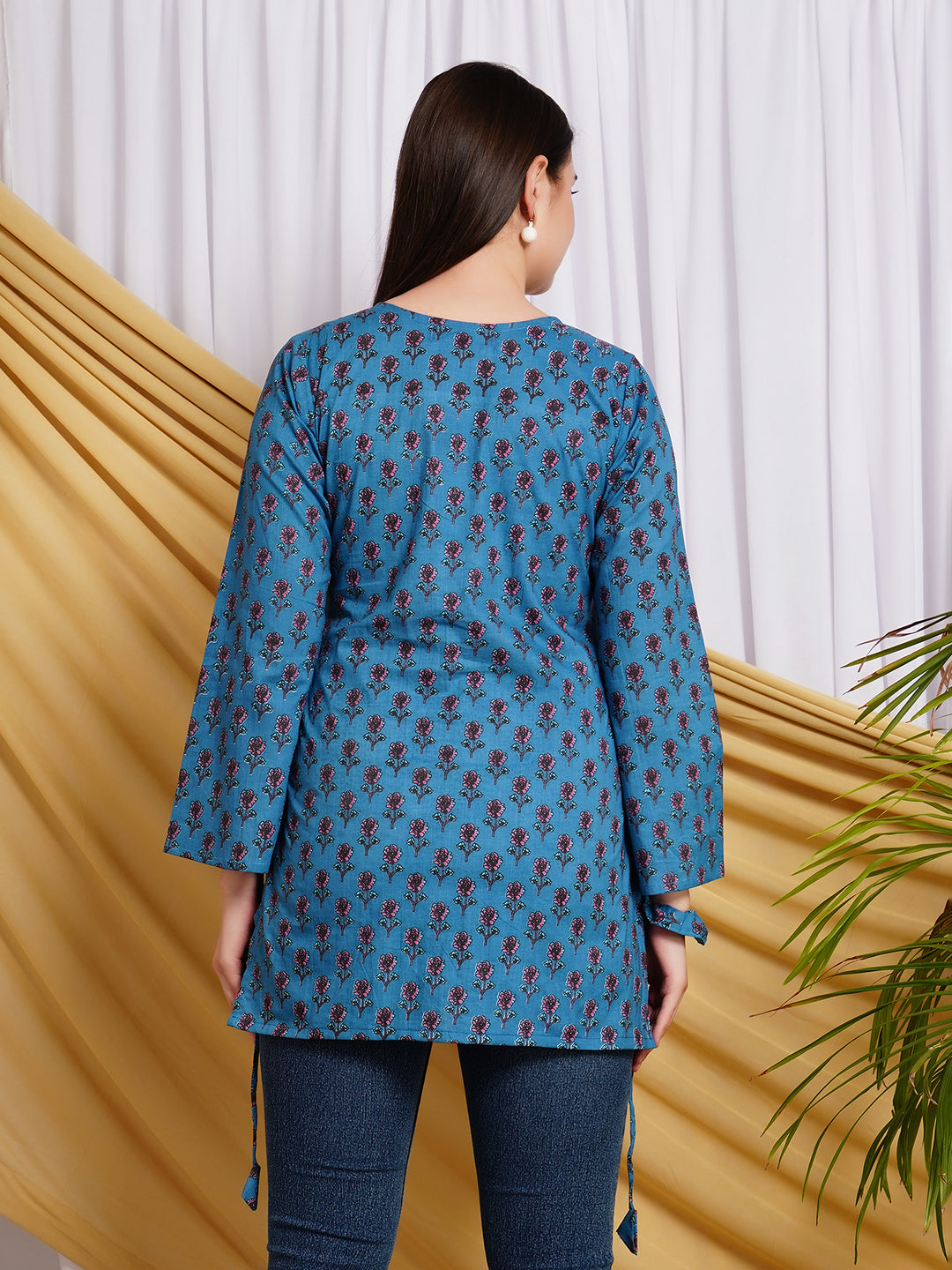 Tarang Printed Pure Cotton V-Neck Kurti