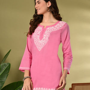 Blush Pink Premium Chikankari Kurti