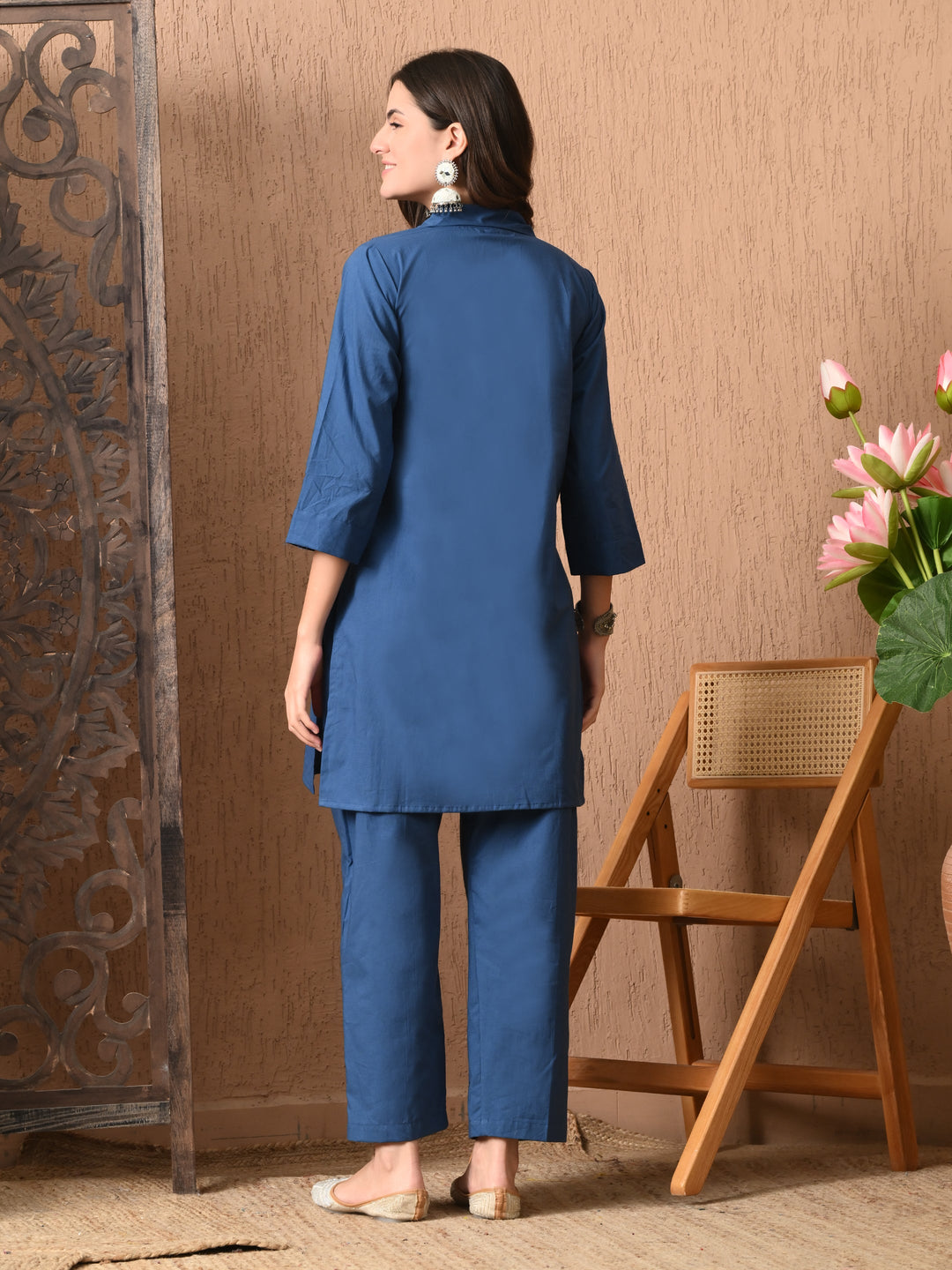 Royal Blue Solid Co-Ord Set