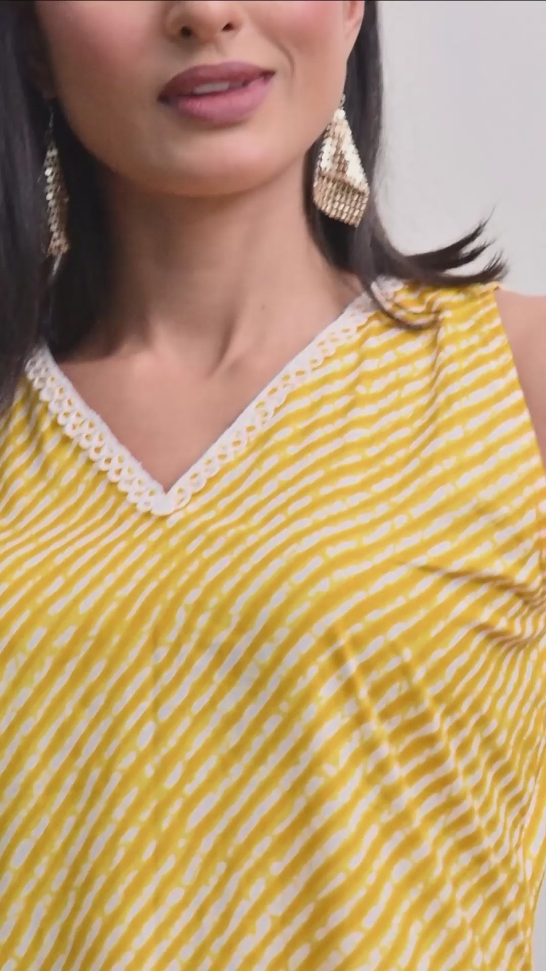 Yellow Leheria Print Jaipuri Kurta