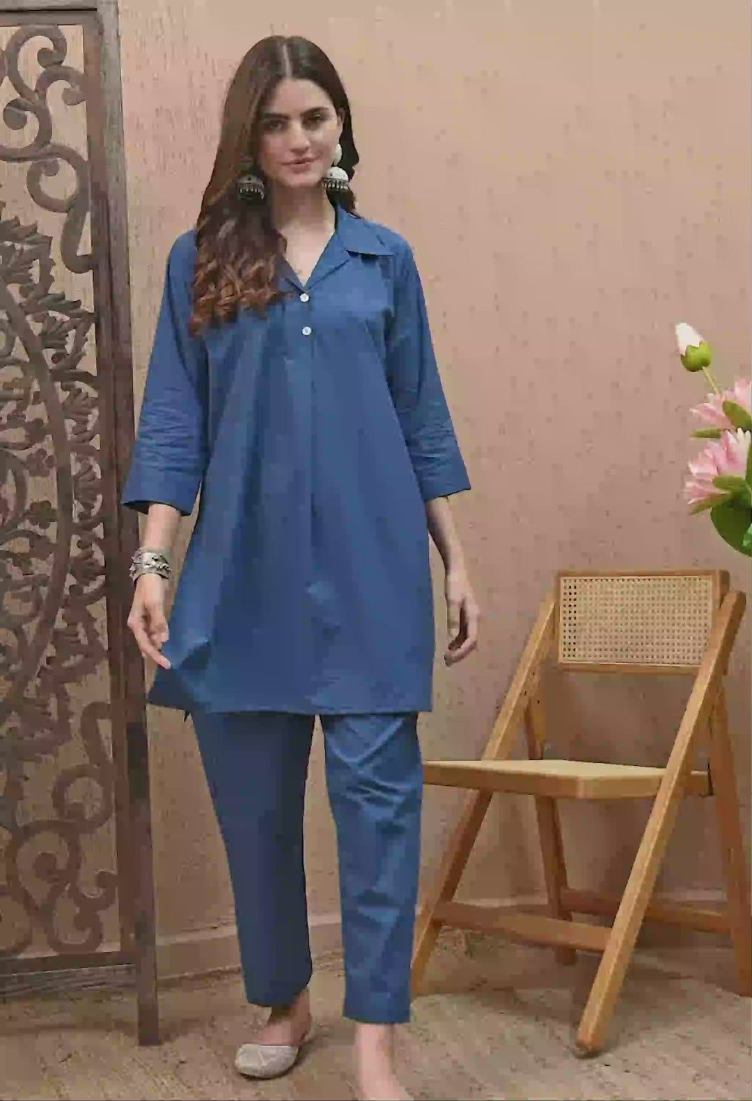 Royal Blue Solid Co-Ord Set