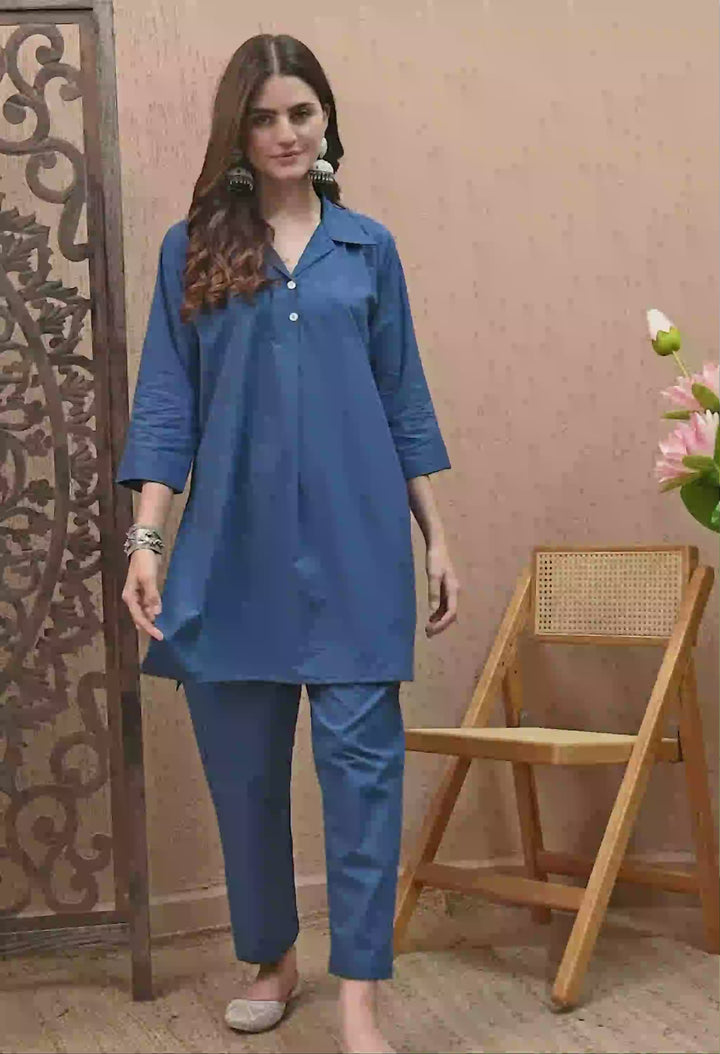 Royal Blue Solid Co-Ord Set